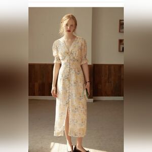 Simple Retro Kora Floral Printed Maxi Dress